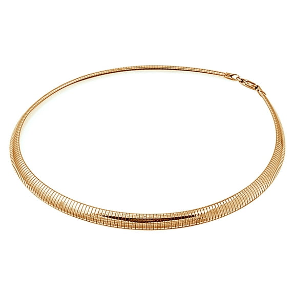 Sterling Silver Gold Plated Omega Necklace 6mm 925 Italy Cubetto Chain 20" Jewelry Female Unisex