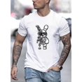 thumbnail image 1 of Camiseta de manga corta con gráfico de Robot Rabbit para hombre, cómoda y elástica, moderna camiseta de verano, estilo informal y de moda para uso diario para adultos, hombres, mujeres, adolescentes,, 1 of 6