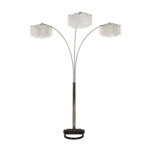 Crown Mark Chrome And Crystal, Standing Chandelier Floor Lamp