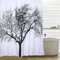 thumbnail image 6 of 180x200cm Waterproof Shower Curtain Bathroom Polyester 12 Hooks 1# Black Tree, 6 of 6