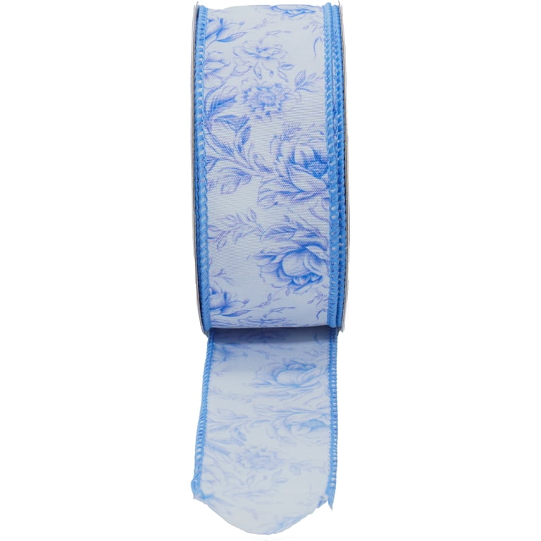 Floral Ribbon, Blue, 18', by My Texas House - Walmart.com