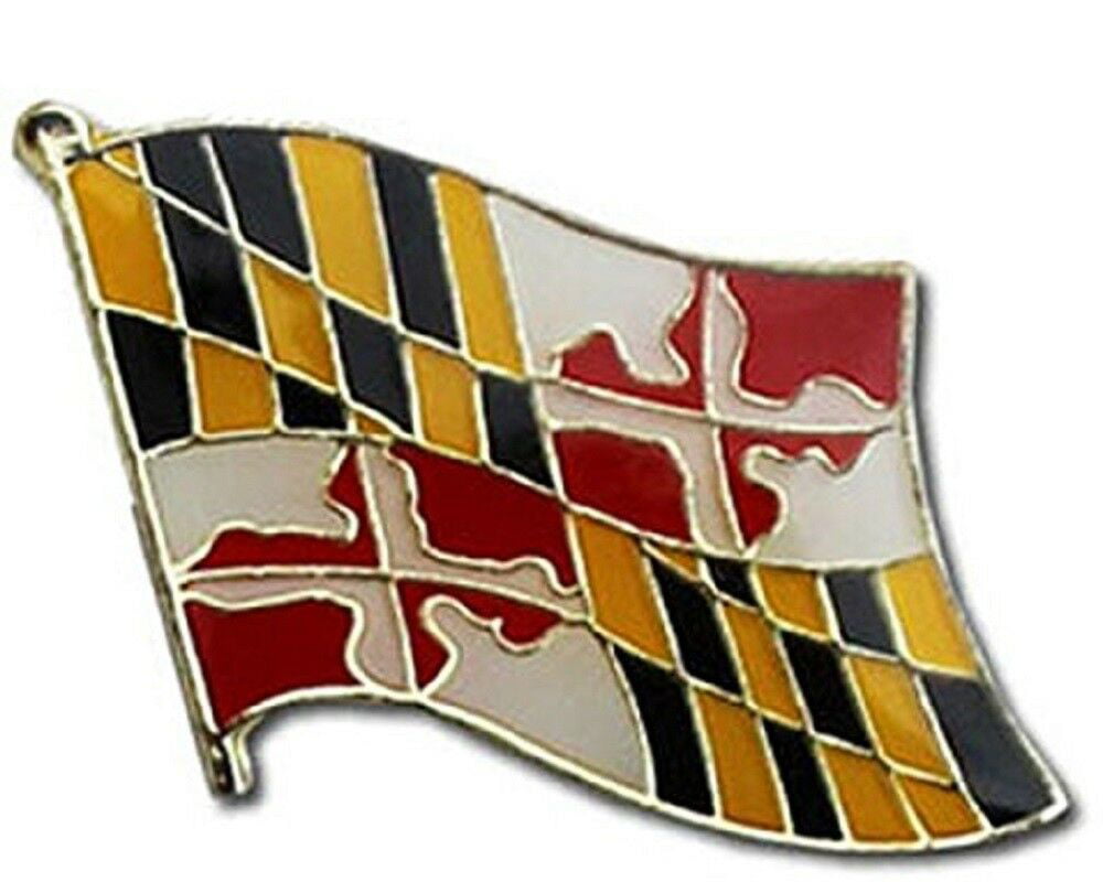 State of Maryland MD Flag Bike Motorcycle Hat Cap lapel Pin 