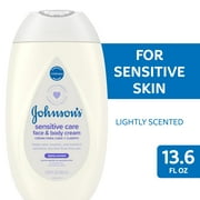 Johnson'sSensitive Care FaceandBodyBaby LotionCream,Lightly Scented, 13.6 oz