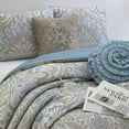 thumbnail image 3 of Grand Avenue Blue/Gold Floral California King Comforter Set, 6 Piece, Bedding Comforters & Sets, Pillows & Shams, All Season, Home Decor, 3 of 14