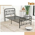thumbnail image 3 of Costway Twin Size Bed Frame Mattress Foundation with Headboard 12.5" Under-bed Storage Black, 3 of 10