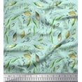 thumbnail image 1 of Soimoi Green Georgette Viscose Fabric Artistic Leaves Print Fabric by Yard 42 Inch Wide, 1 of 3