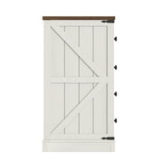 White Dresser for Bedroom with 10 Drawers Farmhouse Wood Dresser with Smooth Metal Rail,Antique White