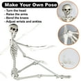thumbnail image 5 of 6 Ft Life Size Skeleton Poseable Full Size Halloween Party Decorations Haunted House with LED Eyes & Sound, 5 of 7