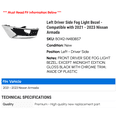 thumbnail image 2 of Left Driver Side Fog Light Bezel - Compatible with 2021 - 2023 Nissan Armada 2022, 2 of 2