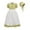 #0267-Green, variant on Favoffer Girls Pioneer Clothes Short-Sleeve Printed Crewneck Dress   Apron   Hat Set Dressy Casual Outfit for Birthday Parties, Daily, Outings, Photo Shoots Toddler 4-11Y