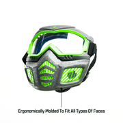 Gel Blaster Elite Water Bead Protective Face Mask, Black/Neon Green