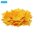thumbnail image 3 of Uxcell Fake Fall Leaves, 100 Pack Artificial Maple Leaves Artificial Leaves Faux Style 7, Light Orange, 3 of 6