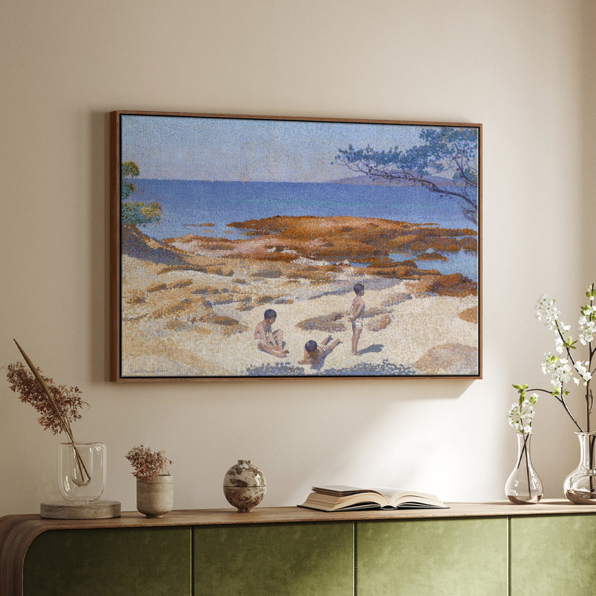Vintage Landscape-CXXII By Wexford Home Framed in Walnut Wood Gallery Wrapped Canvas 17 in. x 25 in.