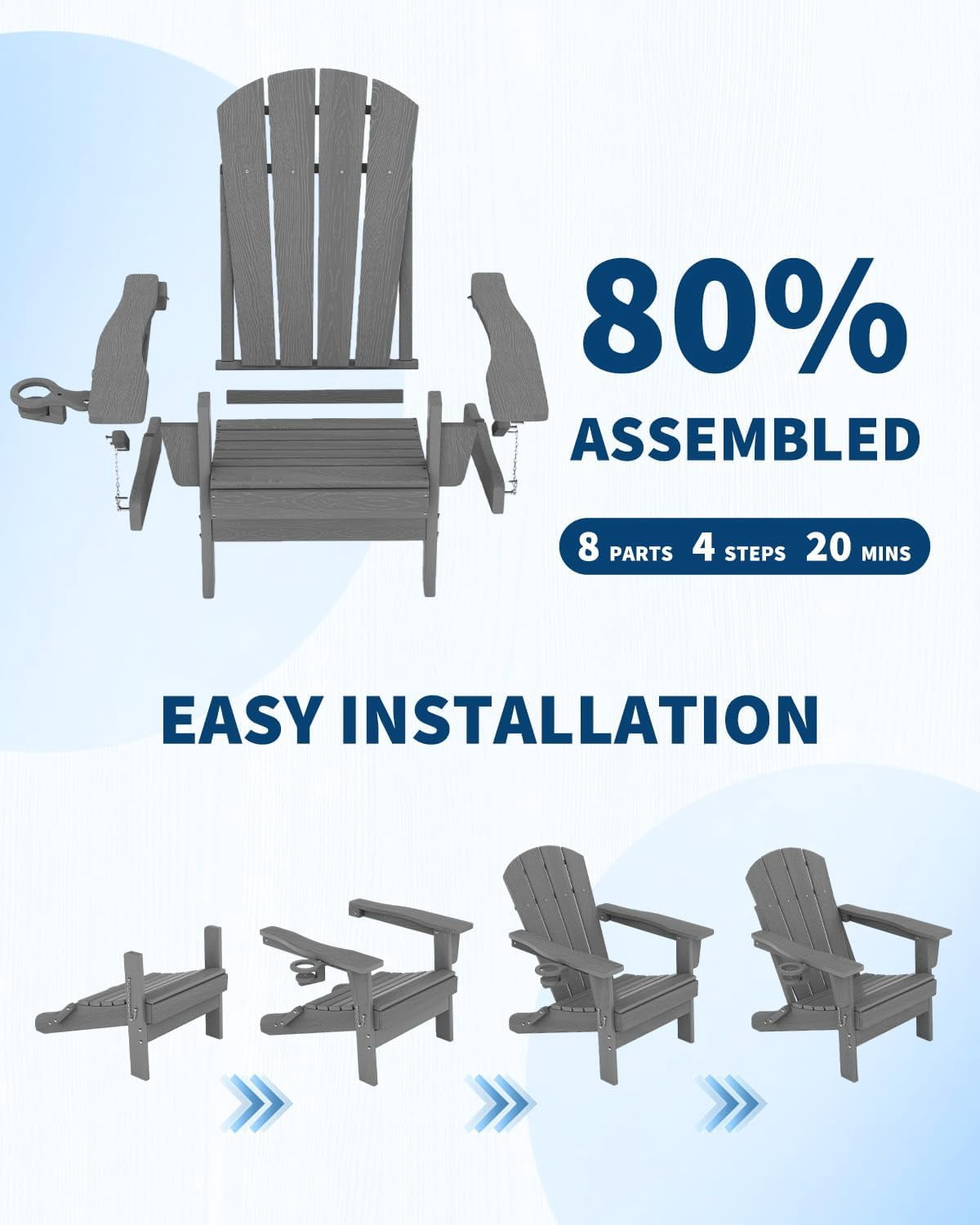GOGRANT Adirondack Chairs, Gray