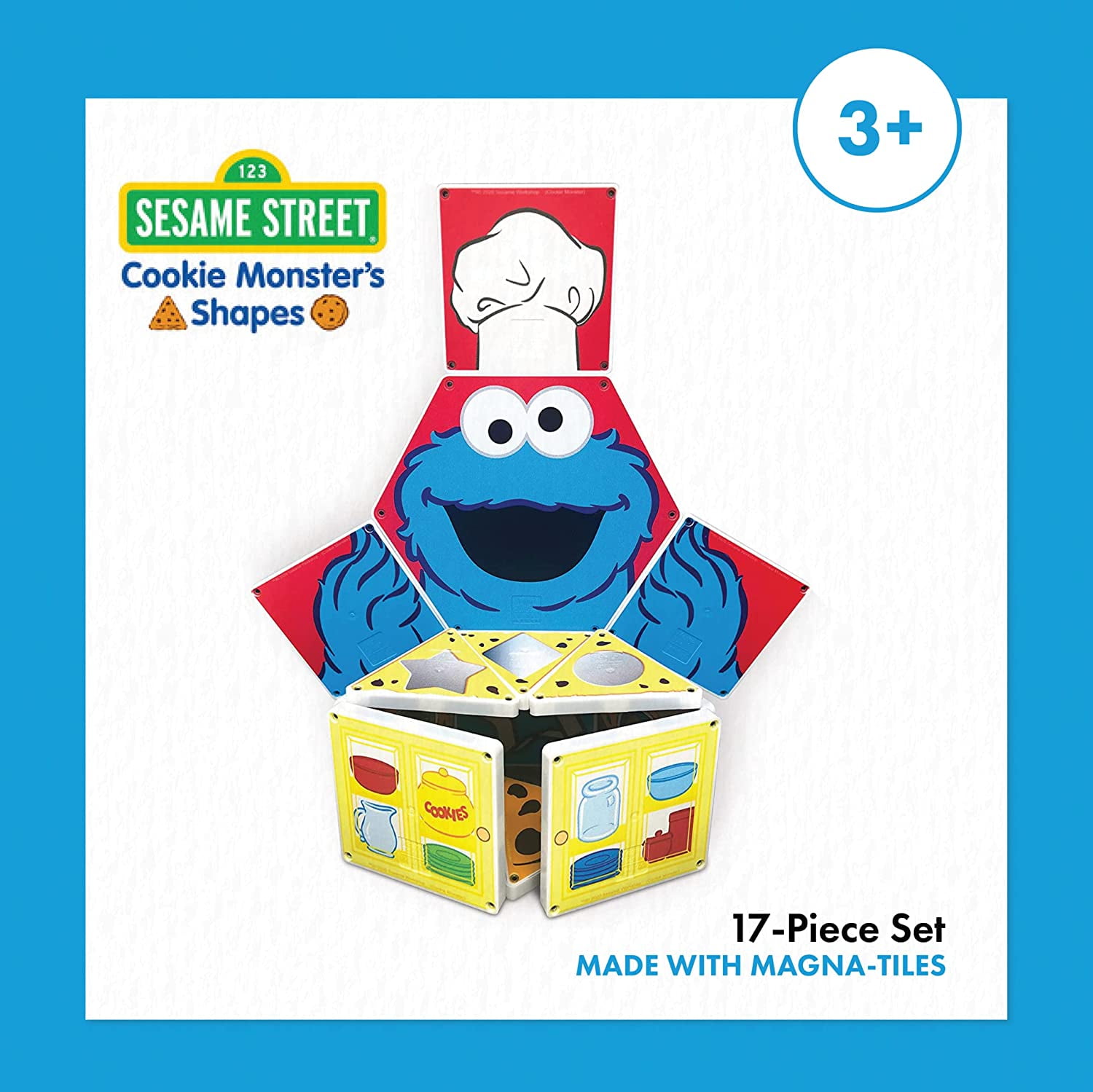 Magna-Tiles Sesame Street Cookie Monster Shapes Structure Set by