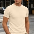 thumbnail image 6 of hoksml Men's Waffle Knit Short Sleeve Crew Neck T-Shirt, Slim Cut Solid Color Basic Tee for Daily Wear, Light Casual Top, 6 of 9