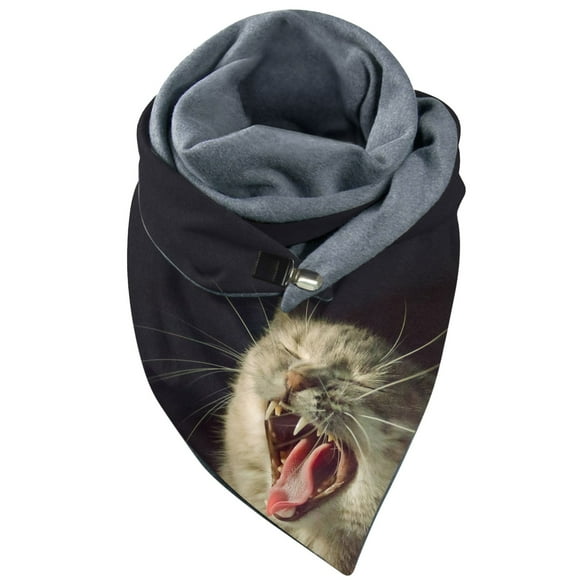 WEAIXIMIUNG Wool Fingerless Gloves Men Universal Autumn Winter Warm Scarf Prints Elegant Double Layer Buckle Soft Comfortable Scarf