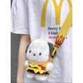 thumbnail image 3 of Sanrio Anime Cartoon Pochacco Hamburger Clothes Soft Plush Doll Toys shopping Crossbody backpack Children Birthday Gifts, 3 of 5