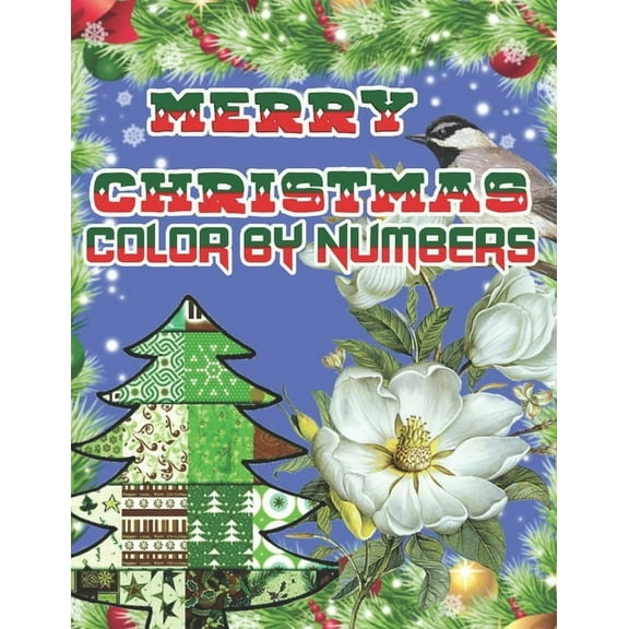 Merry Christmas Color By Numbers : a beautiful colouring book with Christmas designs on a black background, for gloriously vivid colours (Paperback)