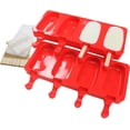 thumbnail image 1 of Popsicle Molds Silicone Non-Stick Ice Pop Molds Silicone Cakesicle Molds with 100 Wooden Sticks for DIY Ice Cream Cake Pops Cakesicle Set of Two (Small, Red), 1 of 7
