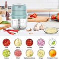 thumbnail image 4 of Electric Mini Garlic Chopper Food Slicer Portable Garlic Grinder Blender Food Processor For Pepper Chili Vegetable Nuts Meat 300ML USB Rechargeable, 4 of 8