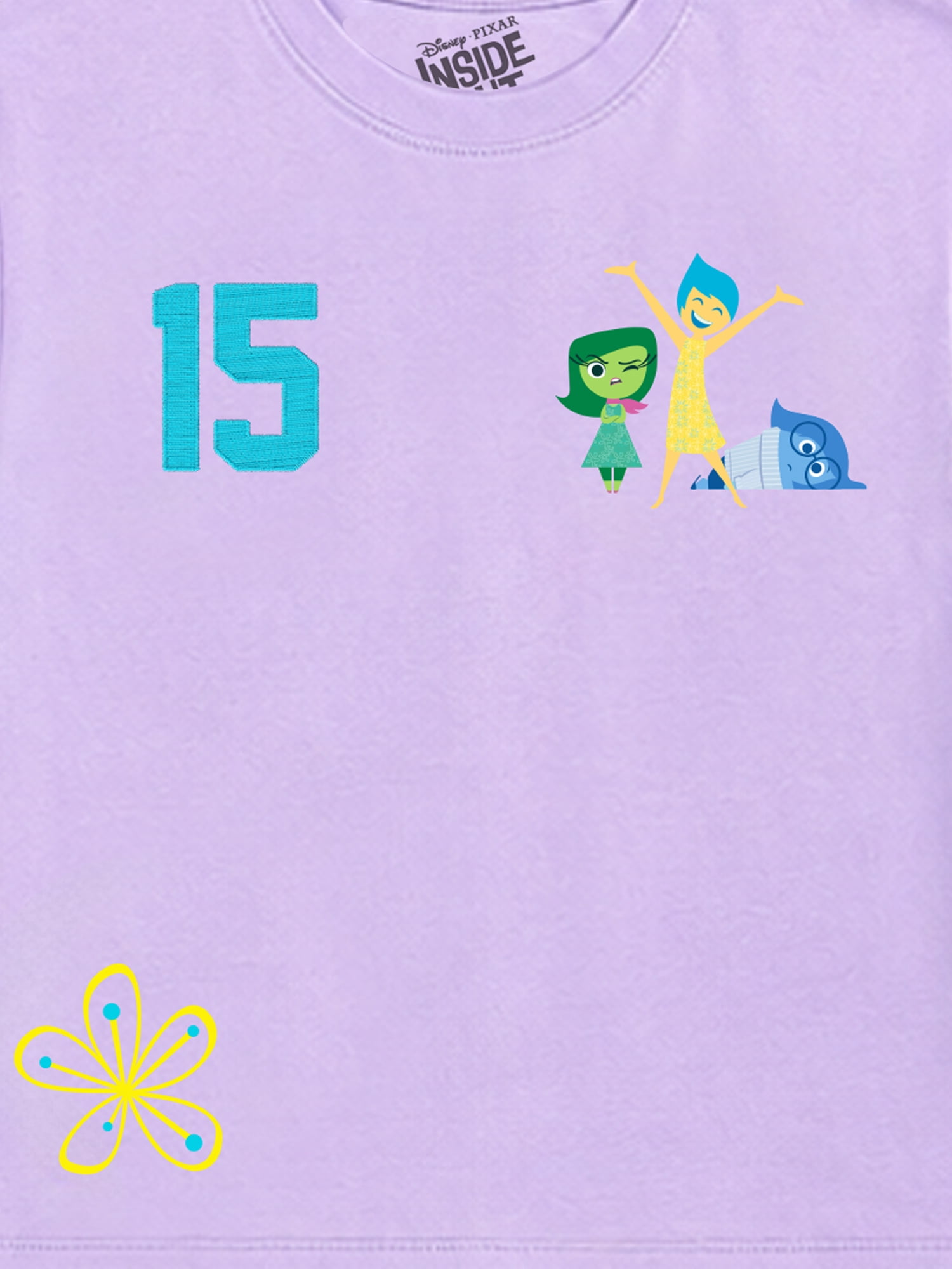 Inside Out Girls' Athletic Front & Back T-shirt with Embroidery & Straight Leg Fleece Pants, 2-Piece, Sizes 4-16