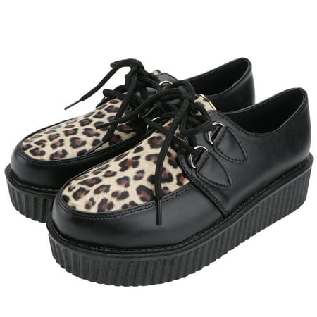 

1 Pair Japanese- Style Shoes Lovely Footwear Round-toe Leather Shoes for Girl