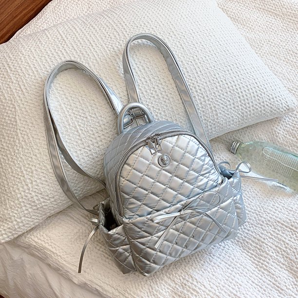Mochila con lazo y bordado de diamantes para mujer, primavera y verano 2025, nueva, combina con todo, informal, versión coreana, mochila escolar