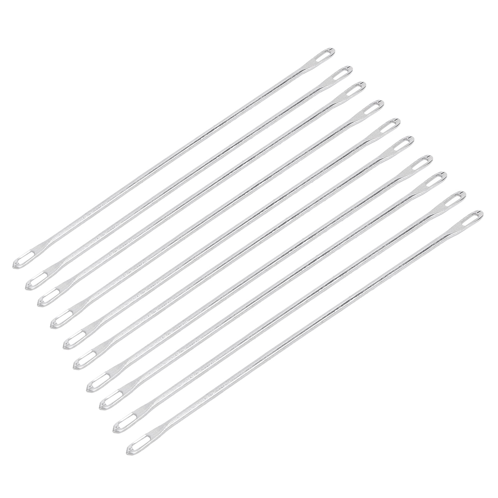 20 Pcs Double Eye Needle Metal 9cm Long Transfer Needle Fit for Knitting Mac