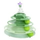 thumbnail image 1 of Rodillo de juguete para gatos, base antideslizante de 3 niveles, fácil de limpiar, plataforma giratoria interactiva, juguete para batear, perseguir, aplastar, verde, 1 of 10