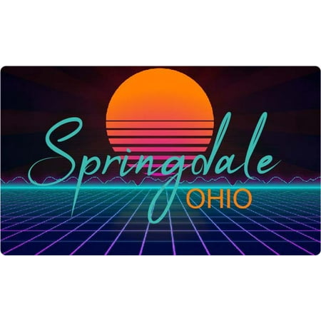 

Springdale Ohio 4 X 2.25-Inch Fridge Magnet Retro Neon Design