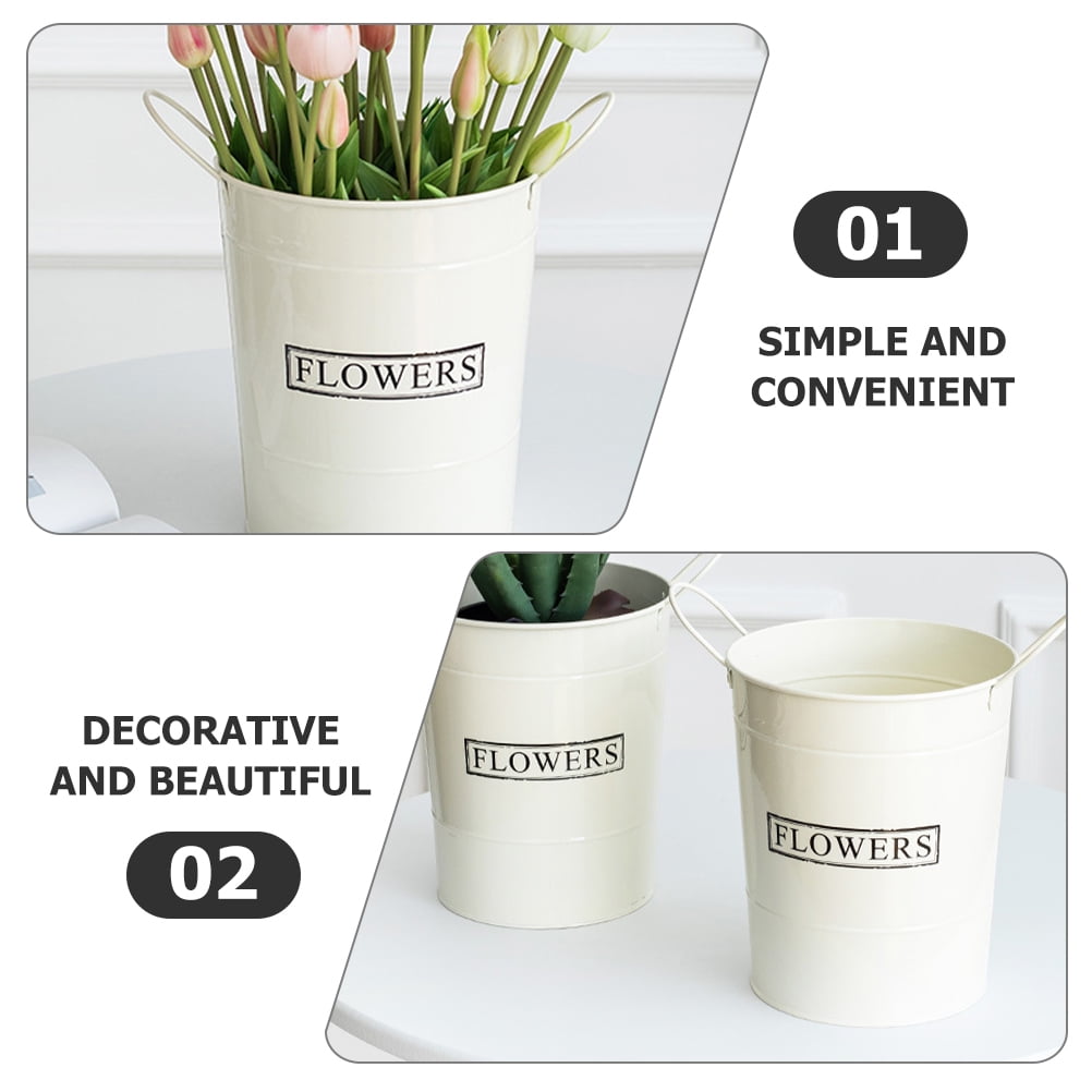 Hemoton Iron Plants Flower Pot Binaural Flower Planter Gardening Art Planting Flower Pot