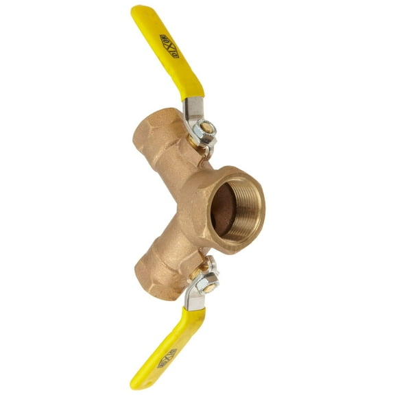 Dixon 1 1/4" Brass Non-Vented Dual Y Valve, 1 FNPT Inlet, 2 FNPT Outlets (BBV125DW)
