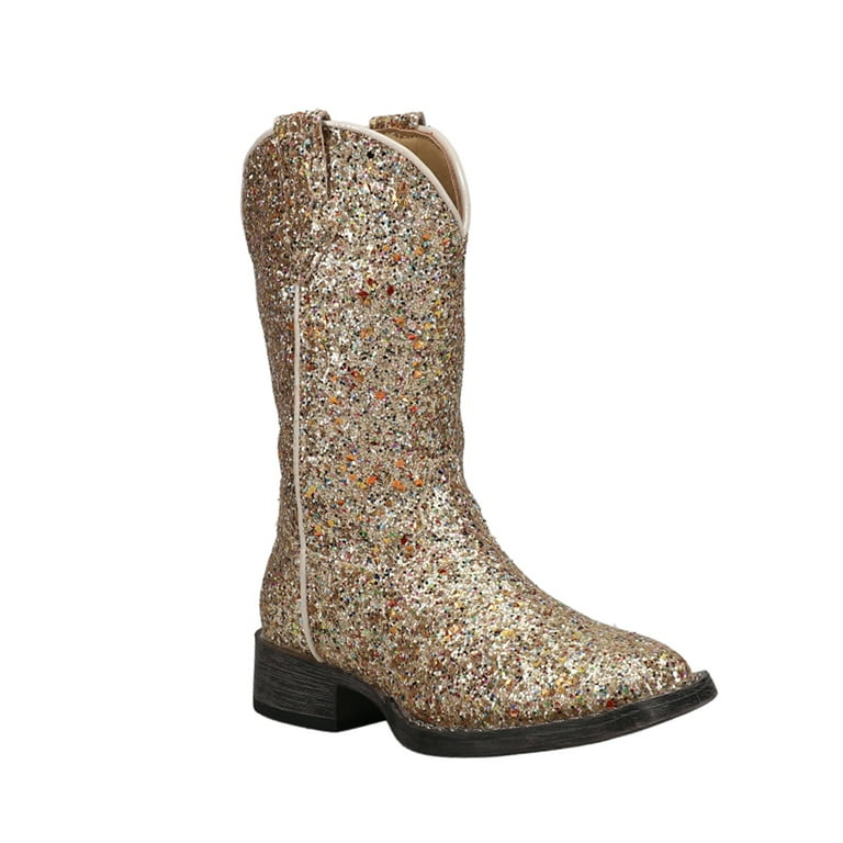 Girls glitter top cowboy boots