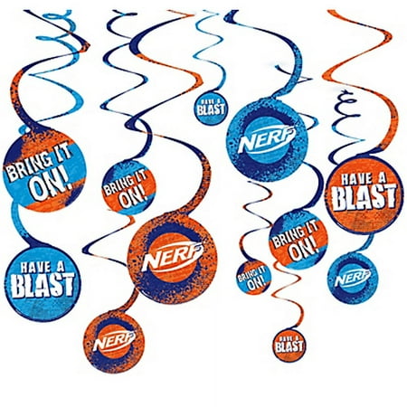 Nerf Hanging Swirl Decorations (12pc)