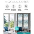 thumbnail image 4 of Window Privacy Film Blue Eucalyptus Leaves Stained Glass Window Film Decorative Sun Block Window Cover Watercolor Plants Floral Wooden Window Clings Static Adhesive Sticker for Bathroom 17.7"x78.7", 4 of 7