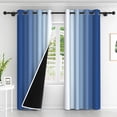 thumbnail image 2 of Lfeey Blue Ombre Blackout Curtains, Thermal Insulated Curtains for Bedroom, 42x63inch, 2 Panels Set, 2 of 6
