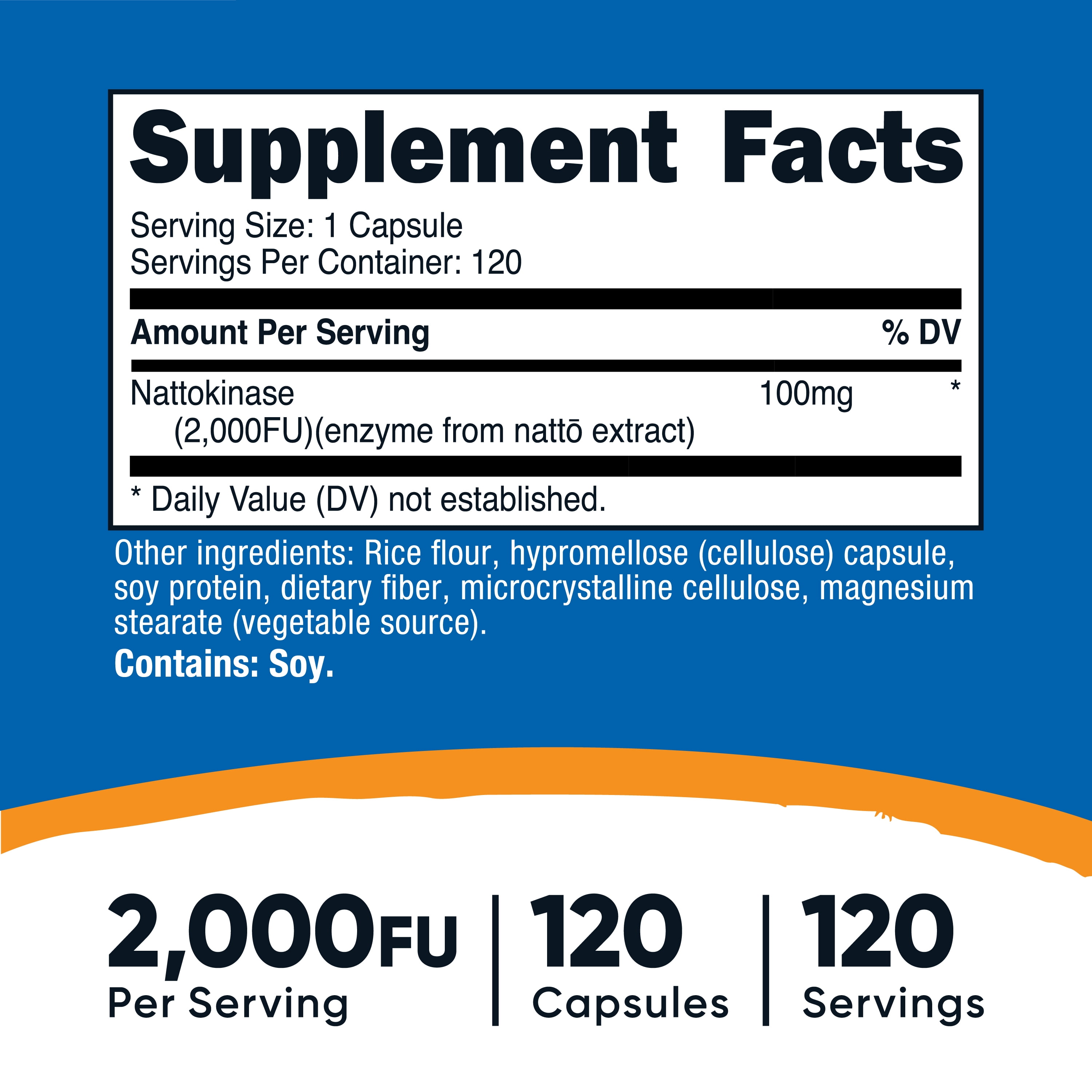 Nutricost Nattokinase 2,000FU, 120 Capsules - Gluten Free, Non-GMO, Vegetarian Friendly Supplement