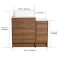 thumbnail image 3 of BNK 36 Inch Freestanding Bathroom Vanity with White Ceramic Sink, Modern Floor Standing Bathroom Vanity Set, Single Bathroom Vanity and Sink Combo, with 3 Doors, 3 of 10