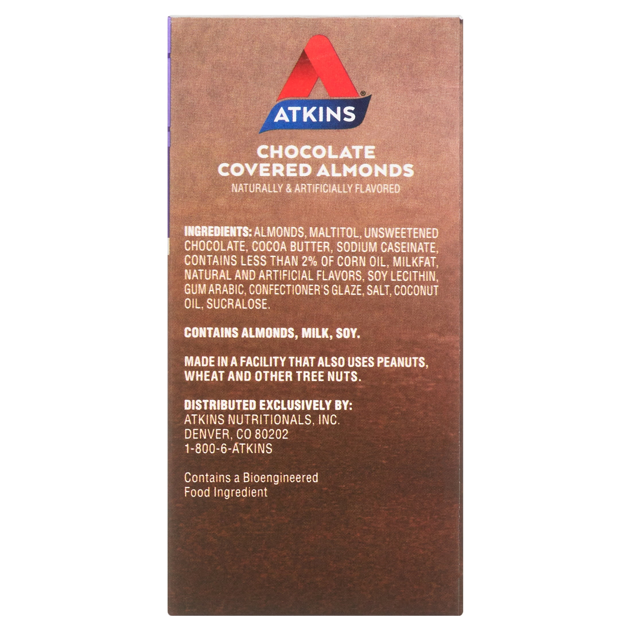 Atkins Endulge Treat, Chocolate Covered Almonds, Keto Friendly, 4/5ct Boxes