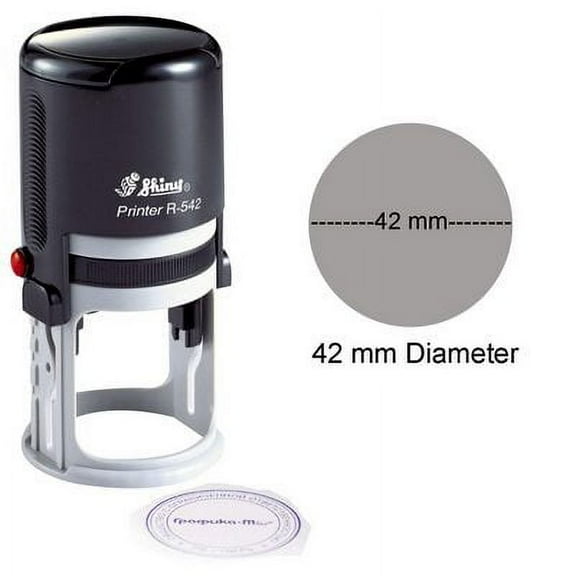 Shiny Self Inking Rubber Stamp Custom Round Logo Stamper Personalized 42 mm