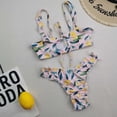 thumbnail image 2 of Conjunto de bikini dividido con estampado de contraste de pecho alto sexy para mujer Conjuntos de traje de baño de dos piezas Fridja nalpqowj58709, 2 of 3