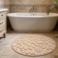 thumbnail image 4 of Memory Foam Bath Mat – Square Bathroom Rug with Cobblestone Texture – Ultra-Soft Polyester & PVC Backing, Machine Washable(31.4"x31.4"), 4 of 4