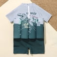 thumbnail image 4 of Atogsazn Infant Life Jacket Toddler Baby Girls Boys Float Suit One-piece Swimwear Rashguard Cartoon Short Sleeve Zip Up Buoyancy Swimsuit 2-3 Years Army Green, 4 of 6