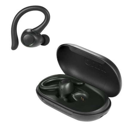onn. True Wireless Headphones with Charging Case  Black  AAABLK100024301