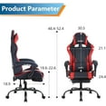 thumbnail image 3 of PayLessHere Ergonomic Racing Desk Chair, Footrest Lumbar Support Headrest Armrest Task Rolling Swivel Ergonomic E-Sports Adjustable PC, Red, 3 of 7