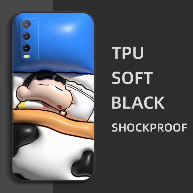 Funda Para vivo Y02s Y16 Y22S Y22 V25 5G V25e X80 lite Y77 5G De Teléfono Silicona Negra Tpu Crayón Shin 3D