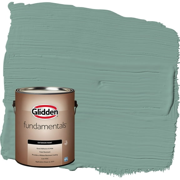 Glidden Fundamentals Silver Laurel / Green Satin Exterior Paint, 1 Gallon
