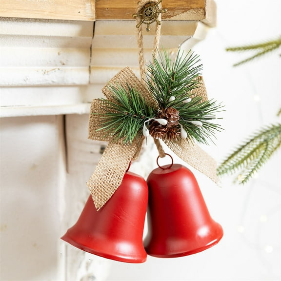 Large Christmas Bells Decoration,Vintage Hanging Decorative Bell for Christmas Tree,DIY Jingle Bell Ornaments for Xmas Wreath Holiday Winter Party Wall Decor Outdoor Indoor