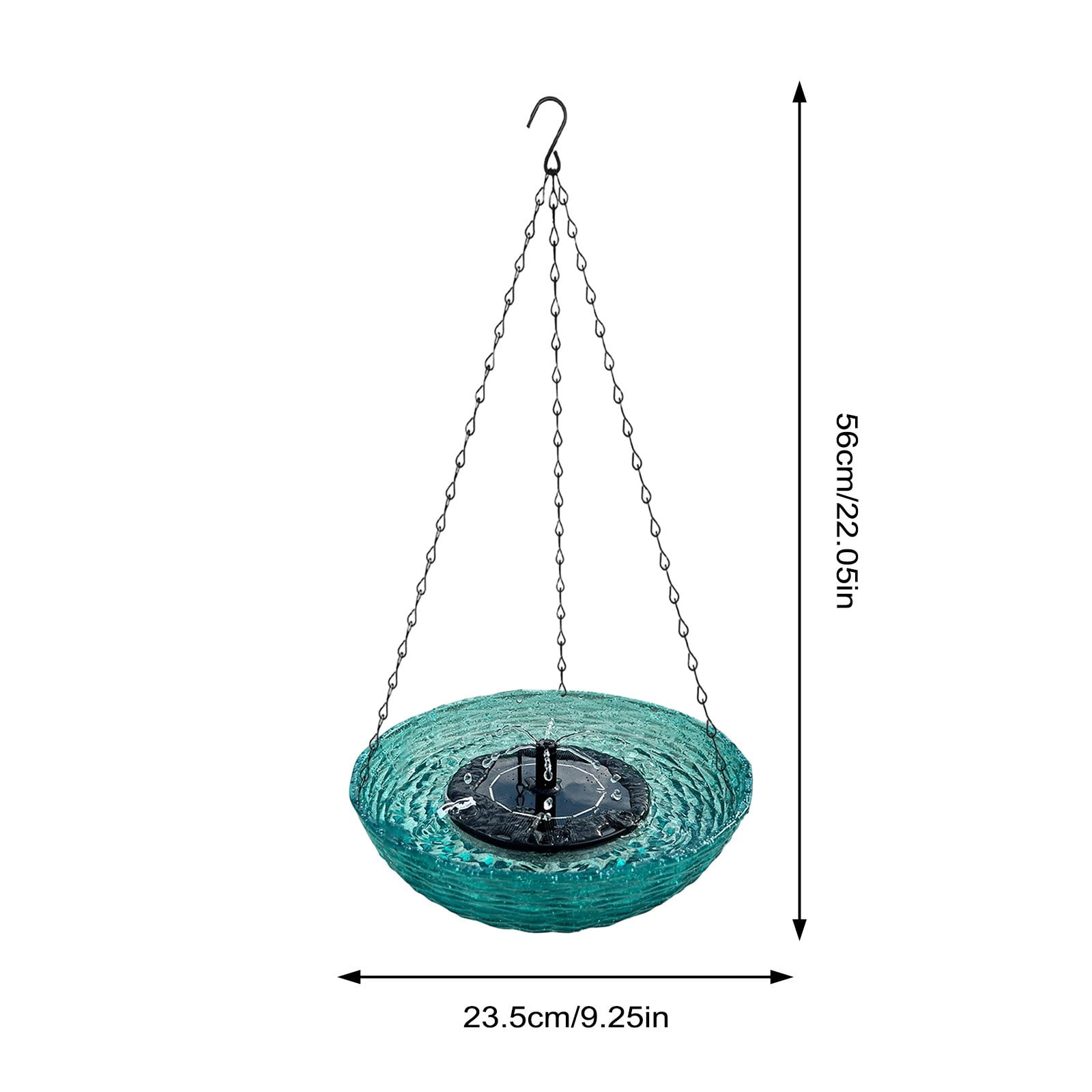 Solar Cascade Hanging Bird Bath Fountain with Solar Powered Pump, Hanging Solar Bird Bath Bowl for Outdoor Garden Backyard Patio Lawn, Wildlife Feeder Bird Feeder for Outdoors
